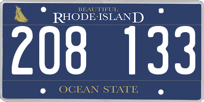 RI license plate 208133