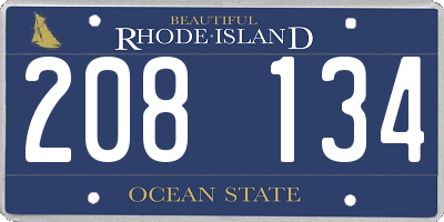 RI license plate 208134
