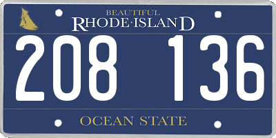 RI license plate 208136