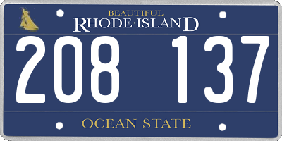 RI license plate 208137