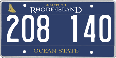 RI license plate 208140