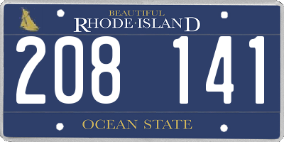 RI license plate 208141