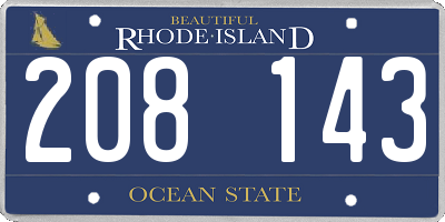 RI license plate 208143