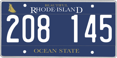 RI license plate 208145