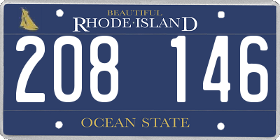 RI license plate 208146