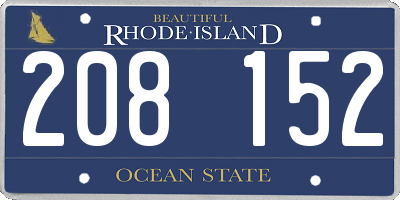 RI license plate 208152