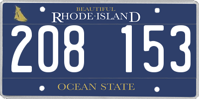 RI license plate 208153