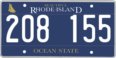 RI license plate 208155