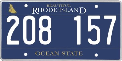 RI license plate 208157