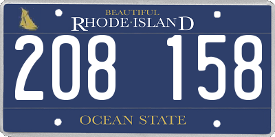 RI license plate 208158