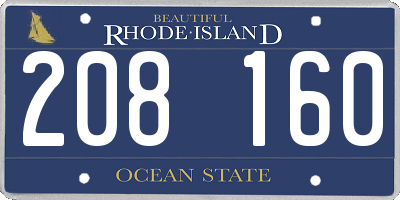 RI license plate 208160