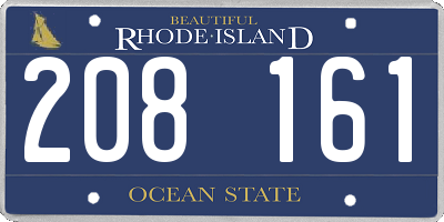 RI license plate 208161