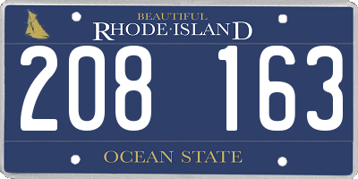 RI license plate 208163
