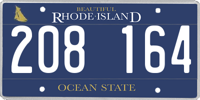 RI license plate 208164