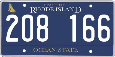 RI license plate 208166