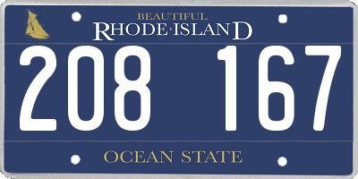 RI license plate 208167