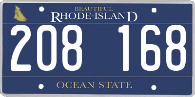 RI license plate 208168