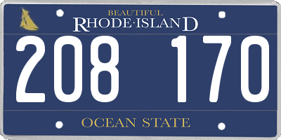 RI license plate 208170