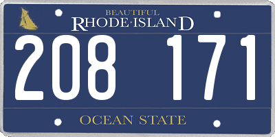 RI license plate 208171