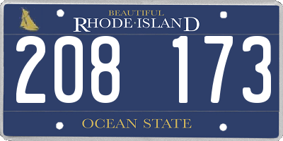 RI license plate 208173