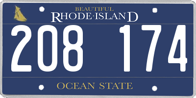 RI license plate 208174