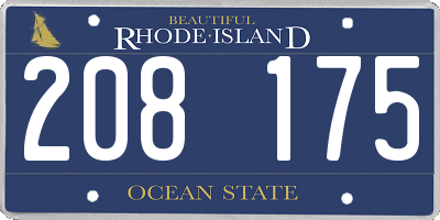 RI license plate 208175