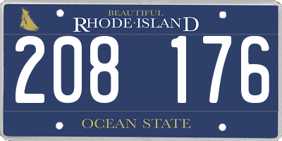 RI license plate 208176