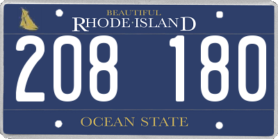 RI license plate 208180