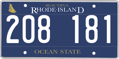 RI license plate 208181
