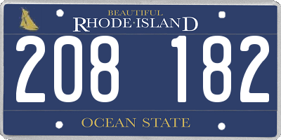 RI license plate 208182