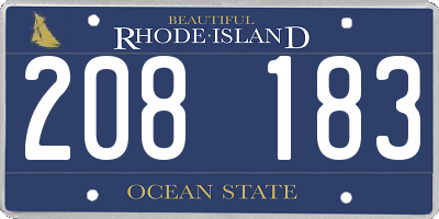 RI license plate 208183