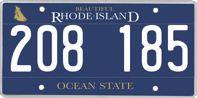 RI license plate 208185