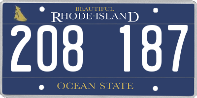RI license plate 208187