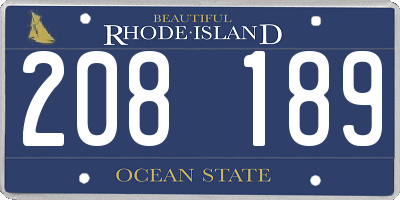 RI license plate 208189