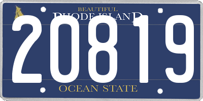 RI license plate 20819