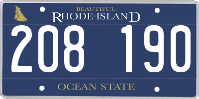 RI license plate 208190