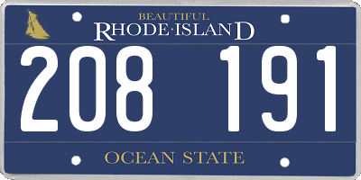 RI license plate 208191