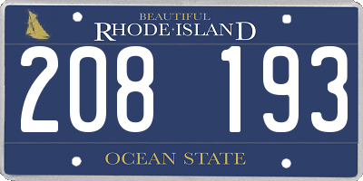 RI license plate 208193
