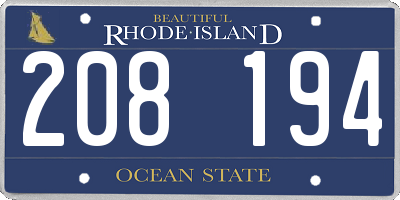RI license plate 208194