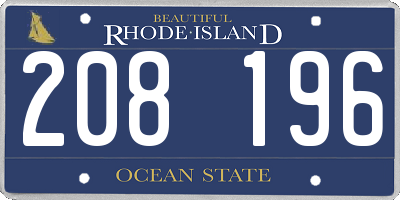 RI license plate 208196