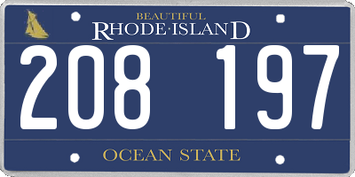 RI license plate 208197