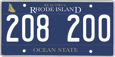 RI license plate 208200