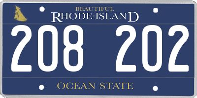 RI license plate 208202