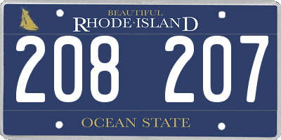 RI license plate 208207
