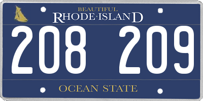 RI license plate 208209