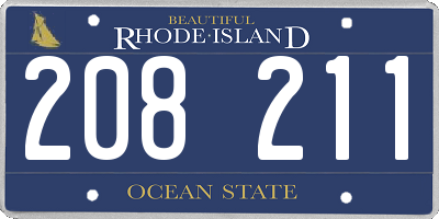 RI license plate 208211
