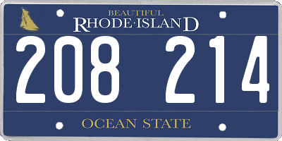 RI license plate 208214