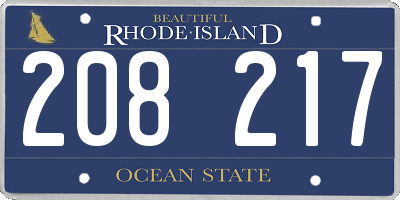 RI license plate 208217