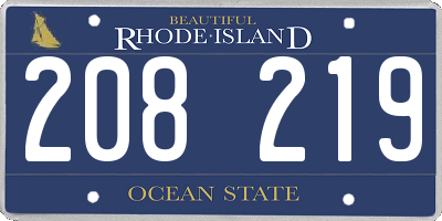 RI license plate 208219
