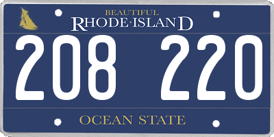 RI license plate 208220